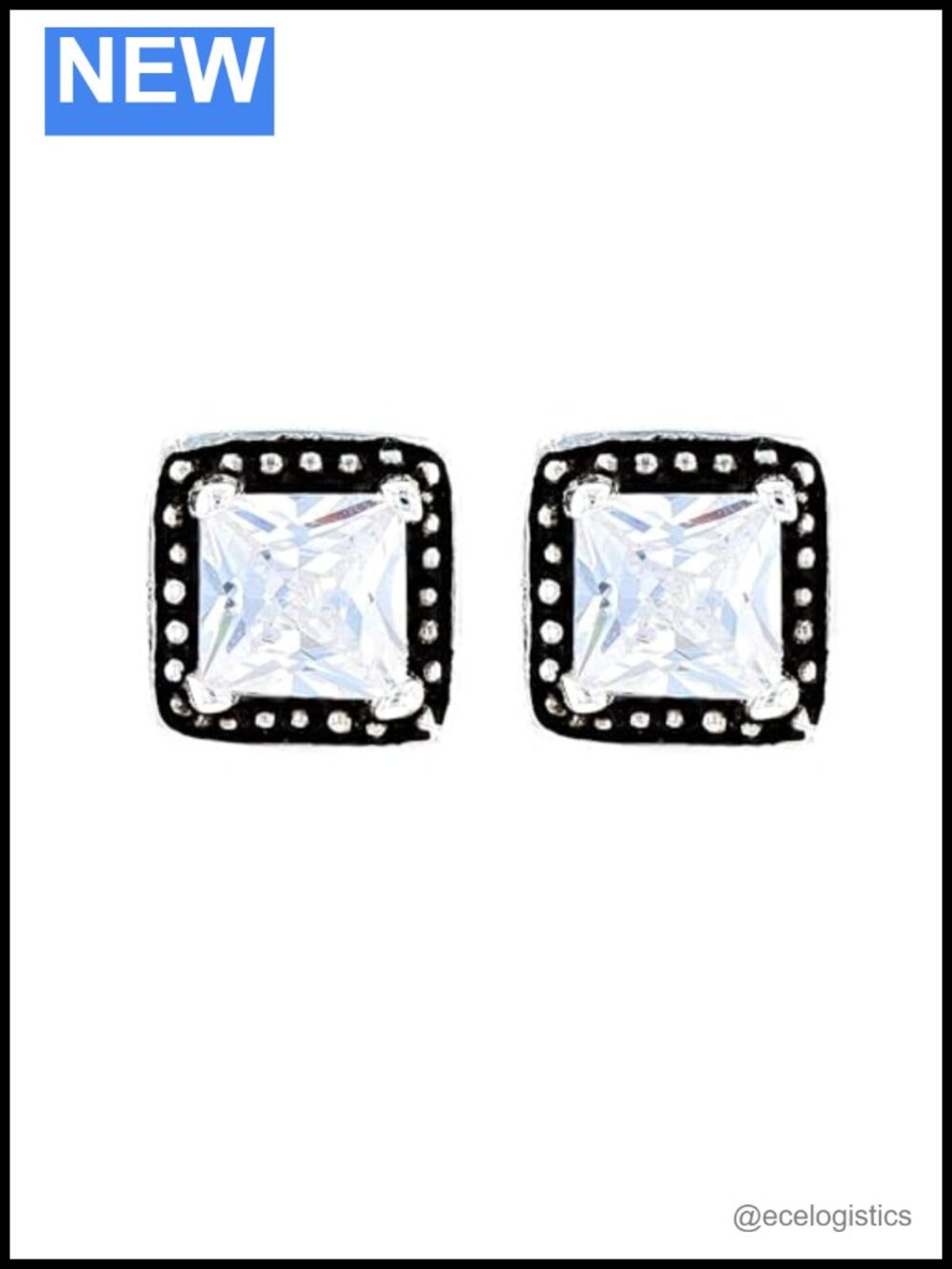 Western Post Stud Earrings Metal Push Back Gift Box